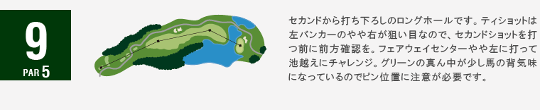 ジャパンクラシックカントリー倶楽部 キングOUT9番ホール コース図