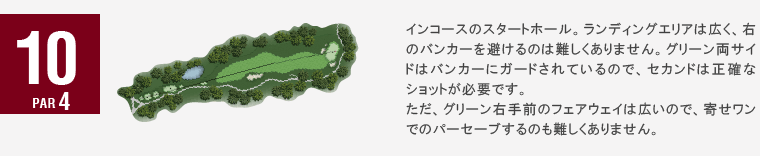 ジャパンクラシックカントリー倶楽部 クイーンIN10番ホール コース図