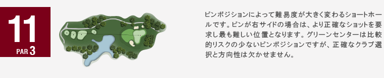 ジャパンクラシックカントリー倶楽部 クイーンIN11番ホール コース図
