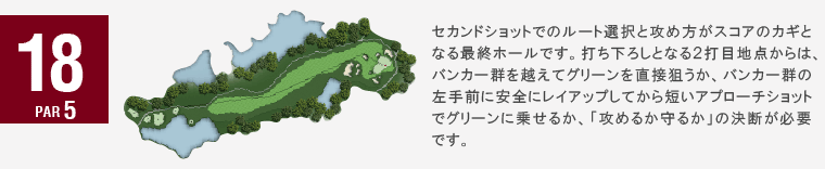 ジャパンクラシックカントリー倶楽部 クイーンIN18番ホール コース図