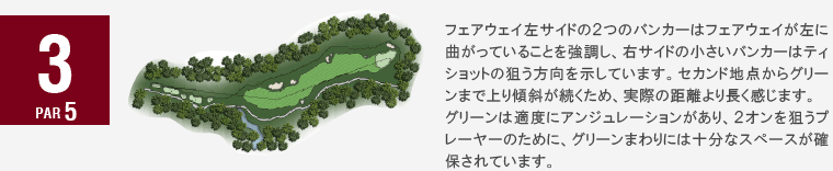 ジャパンクラシックカントリー倶楽部 クイーンOUT3番ホール コース図
