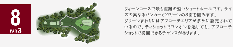 ジャパンクラシックカントリー倶楽部 クイーンOUT8番ホール コース図