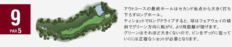 ジャパンクラシックカントリー倶楽部 クイーンOUT9番ホール コース図
