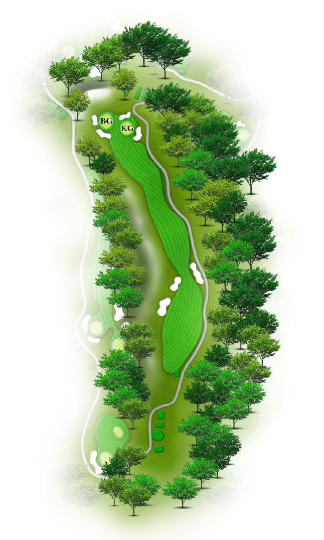 日本ラインゴルフ倶楽部 東コースIN15番ホール コース図
