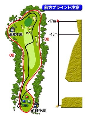 ぜんカントリークラブ IN12番ホール コース図
