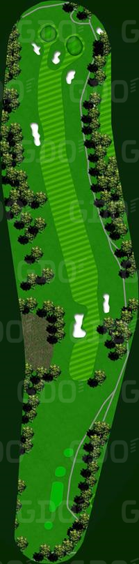 常陽カントリー倶楽部 OUT2番ホール コース図