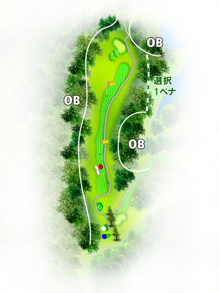 緑野カントリークラブ IN11番ホール コース図