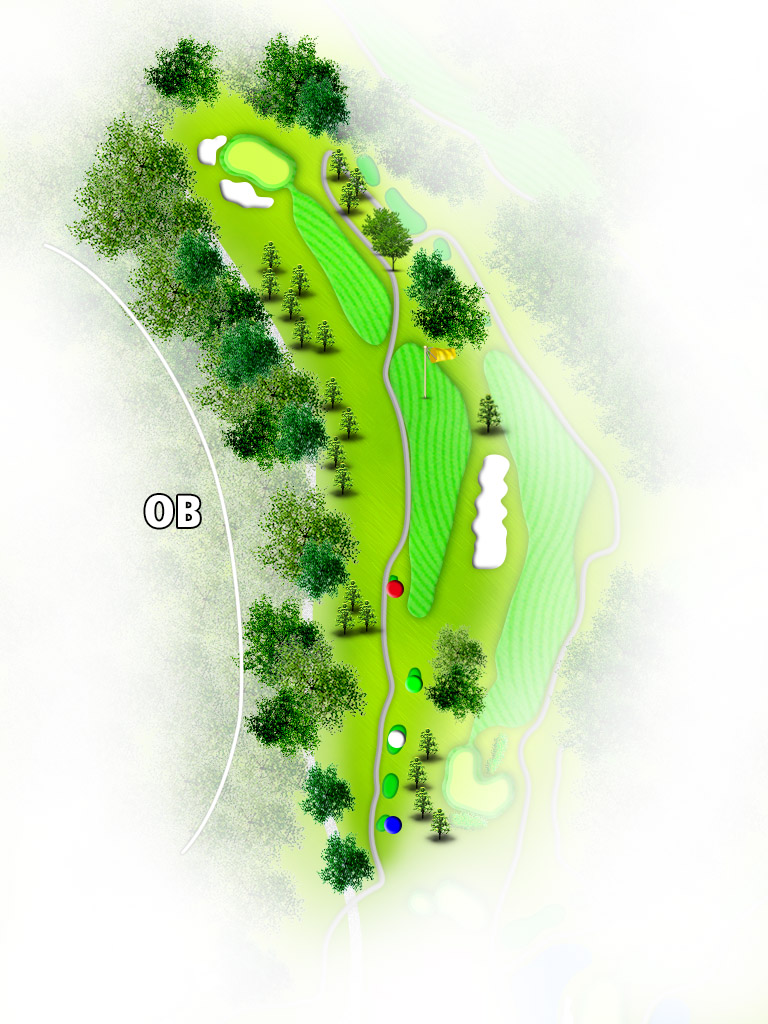 緑野カントリークラブ IN17番ホール コース図