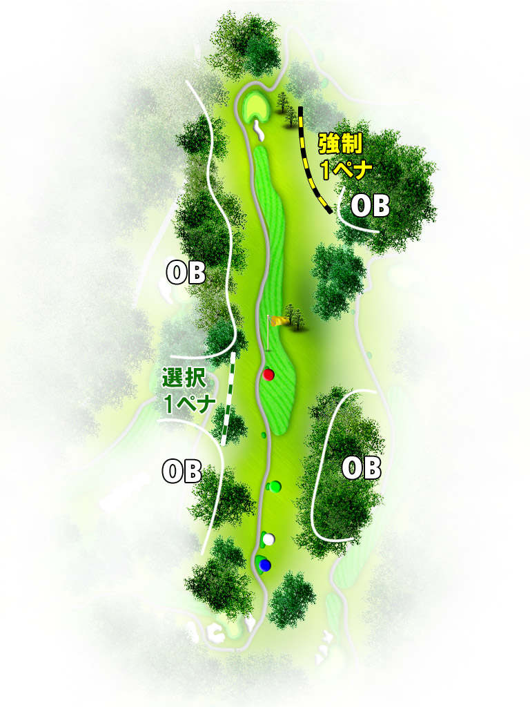 緑野カントリークラブ OUT2番ホール コース図