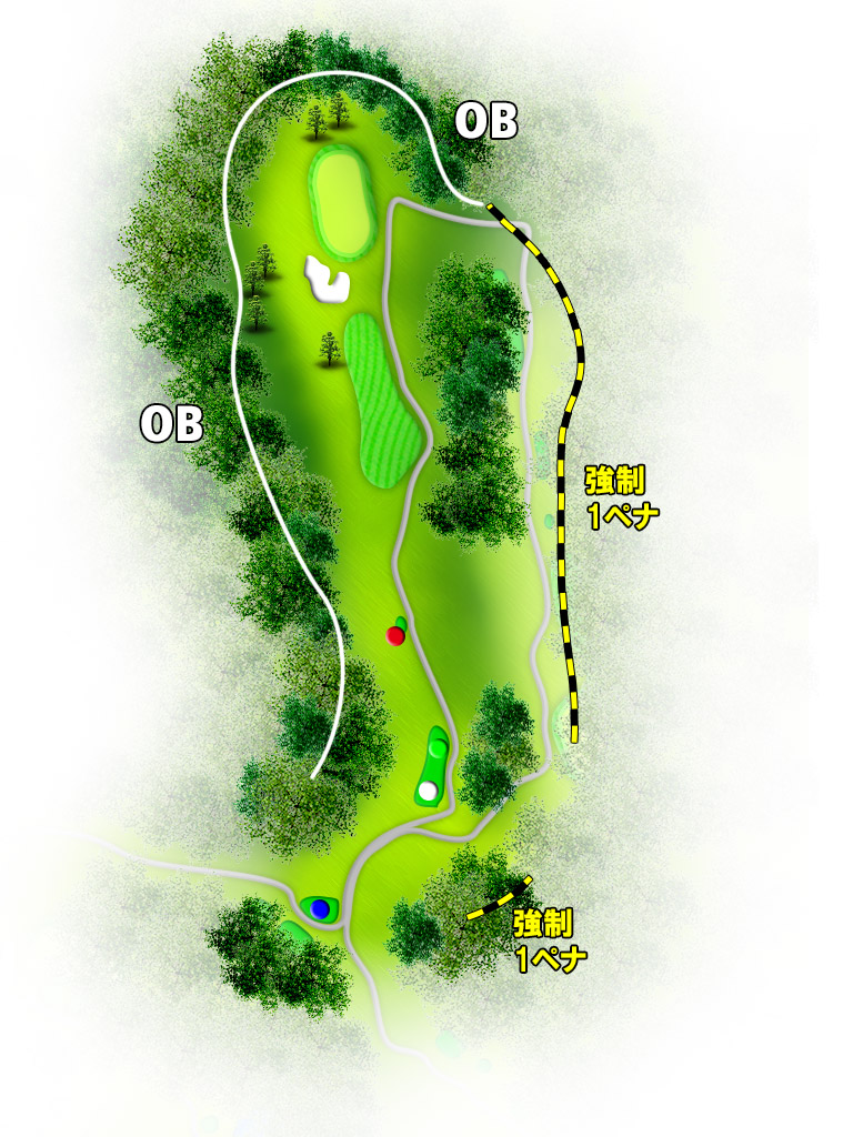 緑野カントリークラブ OUT5番ホール コース図