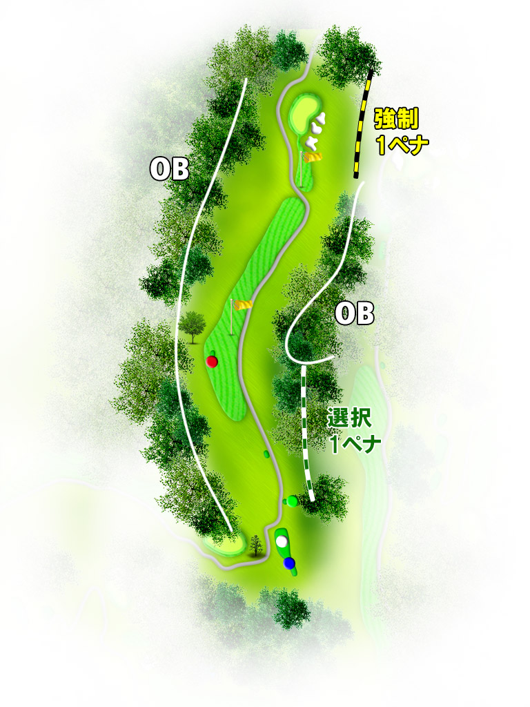 緑野カントリークラブ OUT8番ホール コース図