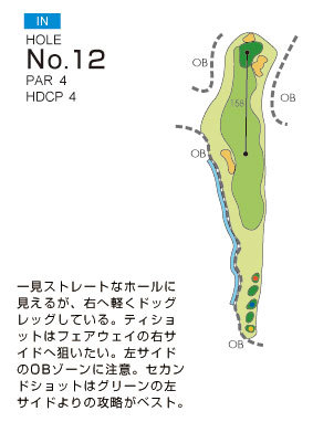 ニューキャピタルゴルフ倶楽部 IN12番ホール コース図