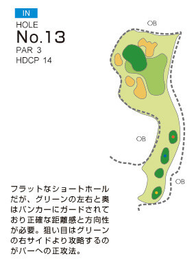 ニューキャピタルゴルフ倶楽部 IN13番ホール コース図
