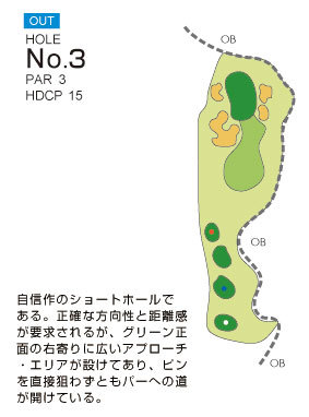ニューキャピタルゴルフ倶楽部 OUT3番ホール コース図