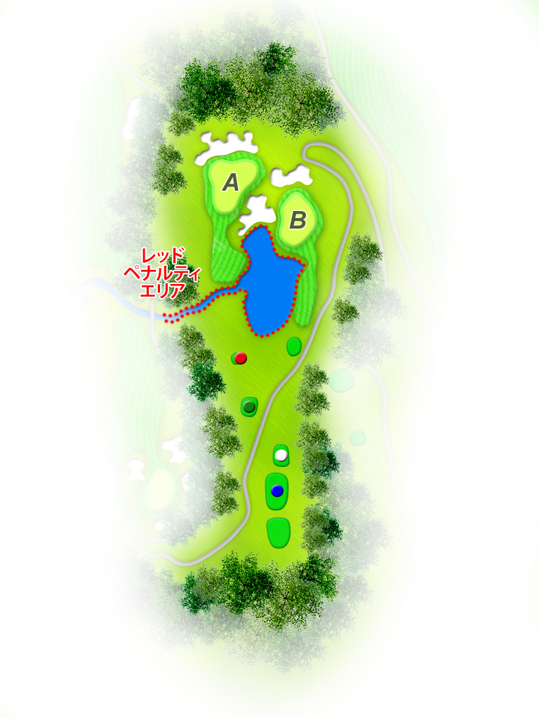 石岡ウエストカントリークラブ（旧：石岡ゴルフ倶楽部ウエストコース） IN11番ホール コース図