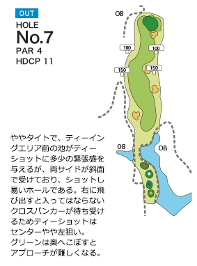 ムーンレイクゴルフクラブ 茂原コース OUT7番ホール コース図