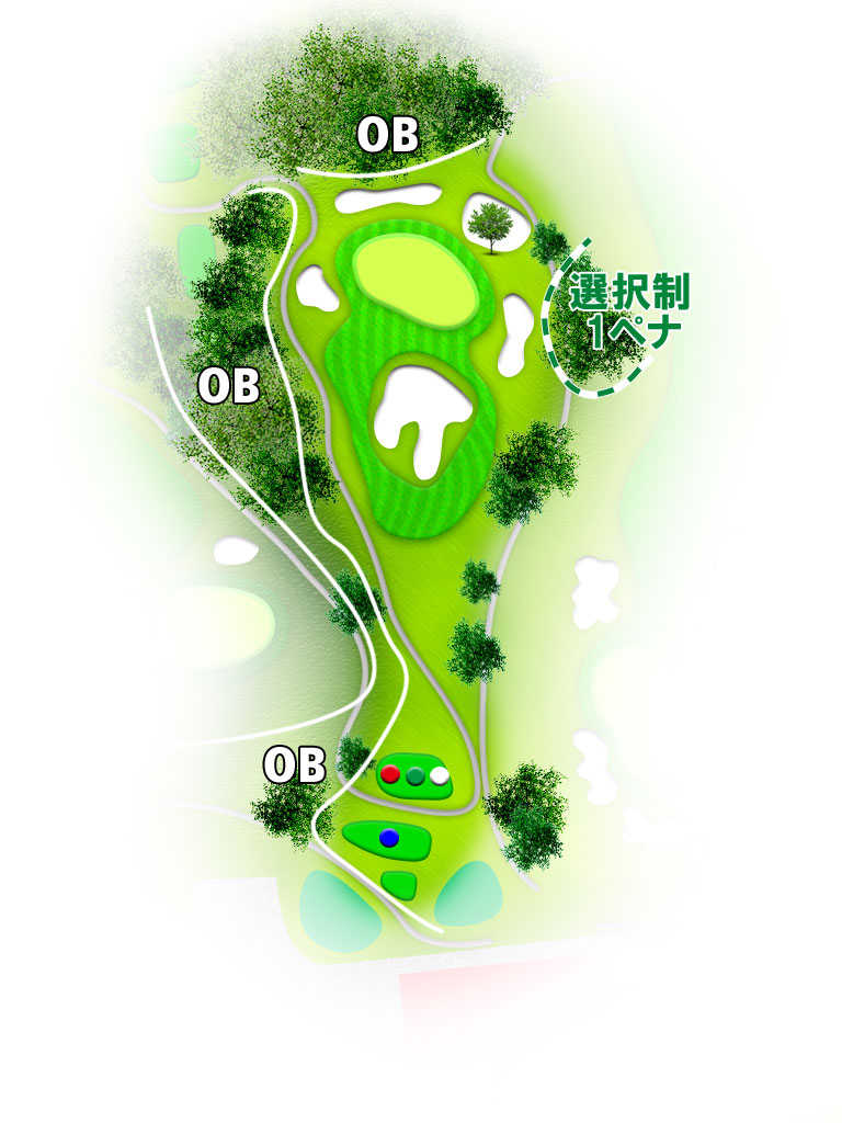 大新潟カントリークラブ 三条コース IN16番ホール コース図