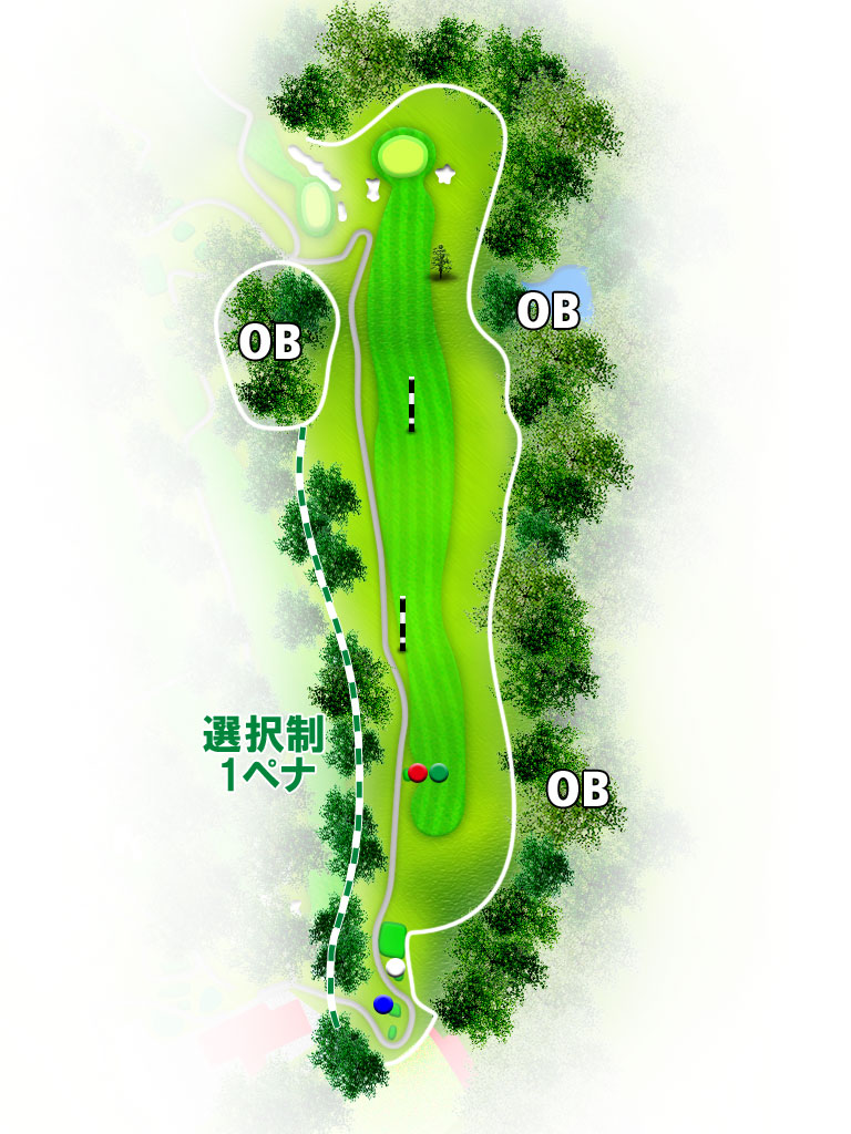 大新潟カントリークラブ 三条コース OUT1番ホール コース図