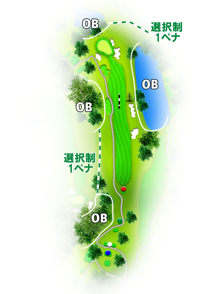 大新潟カントリークラブ 三条コース OUT2番ホール コース図