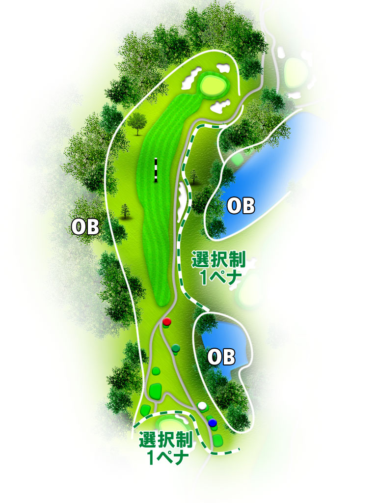 大新潟カントリークラブ 三条コース OUT6番ホール コース図