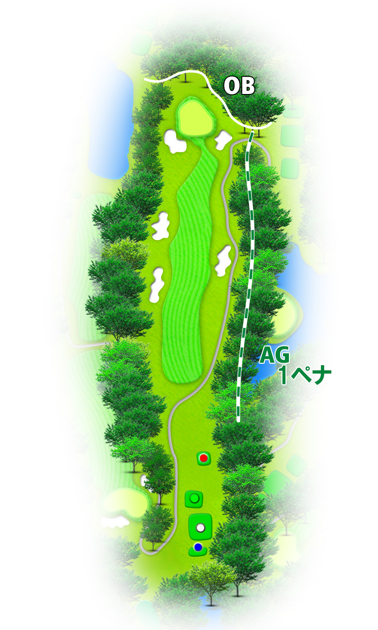 佐原カントリークラブ IN12番ホール コース図