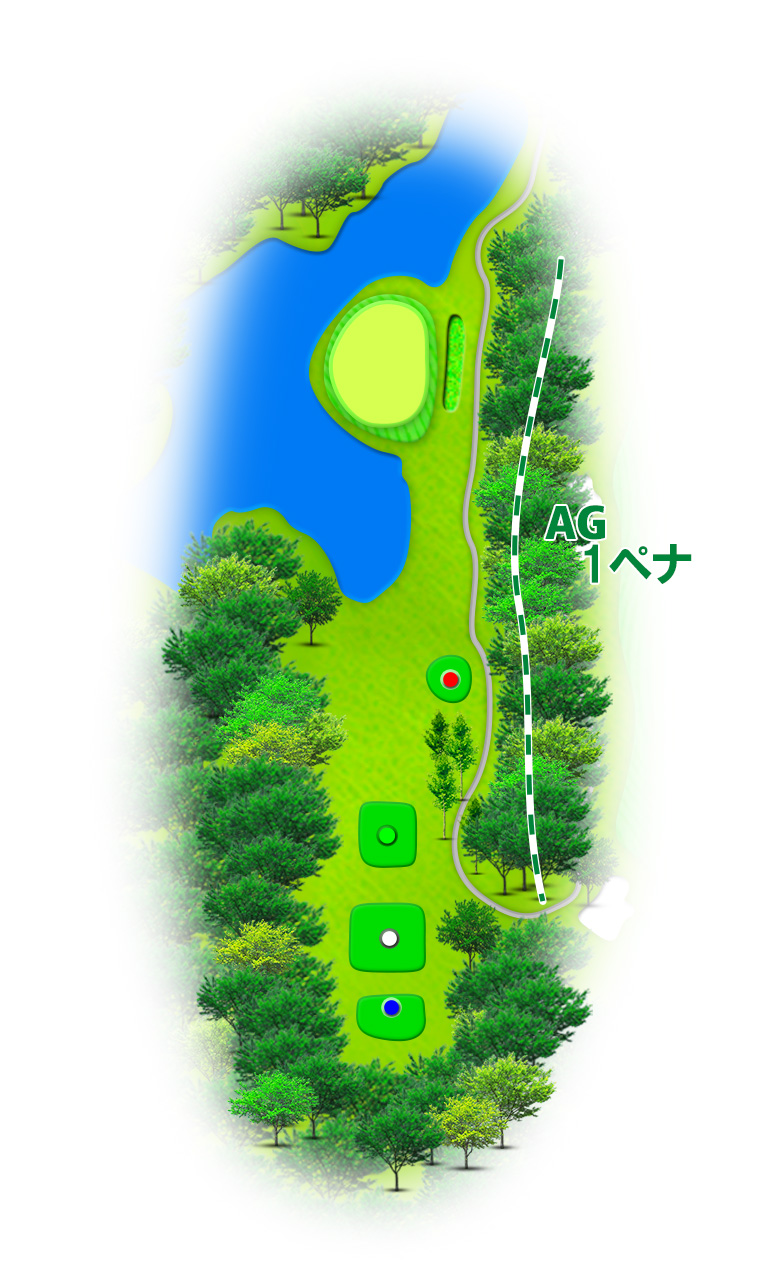 佐原カントリークラブ IN13番ホール コース図