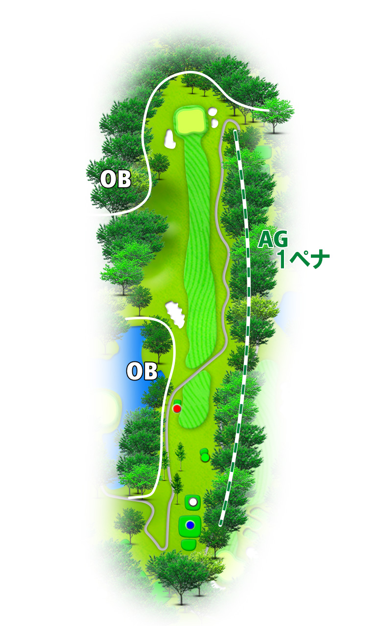 佐原カントリークラブ IN14番ホール コース図