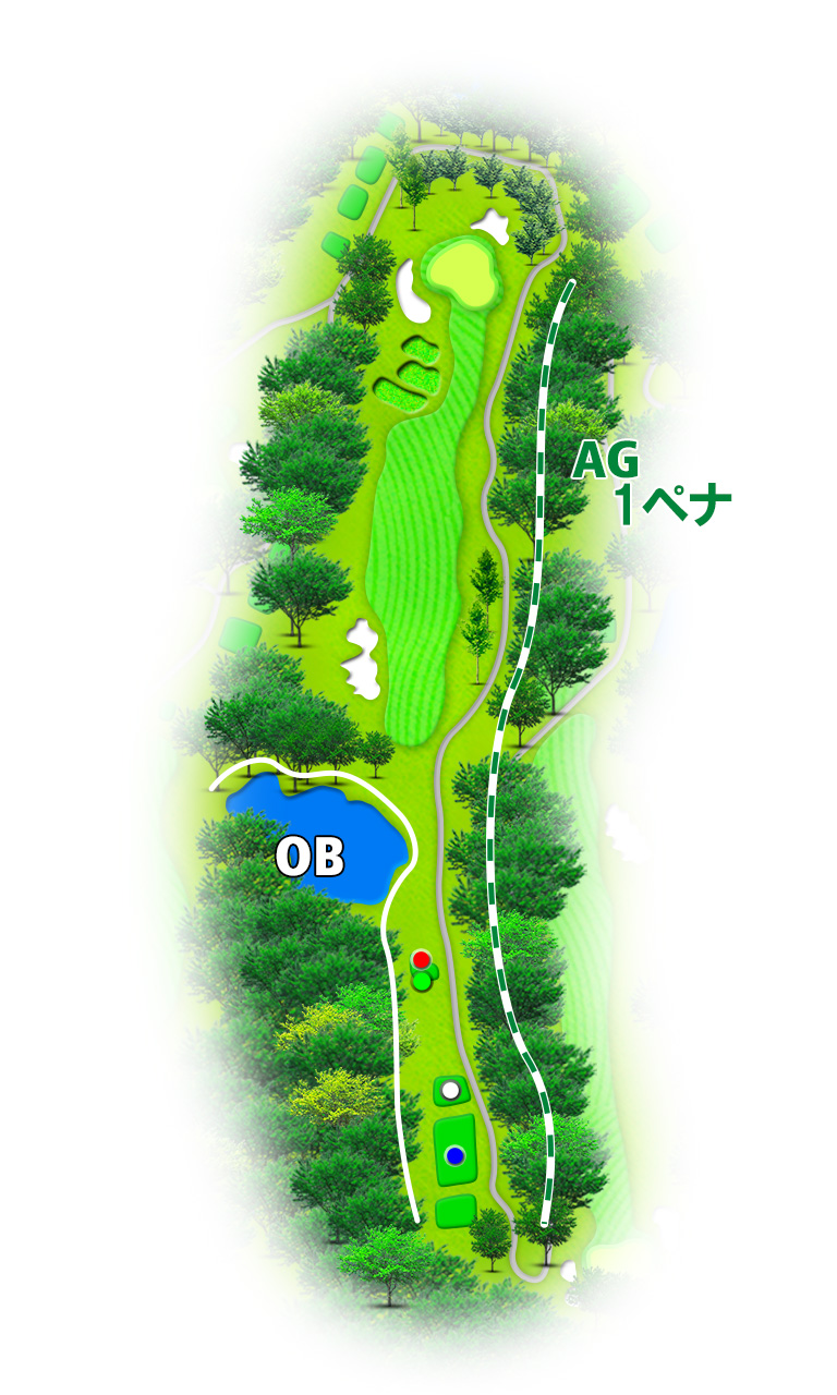 佐原カントリークラブ IN15番ホール コース図