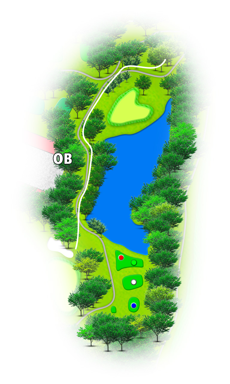 佐原カントリークラブ OUT3番ホール コース図