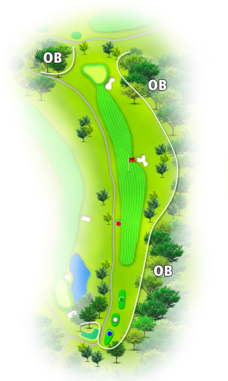 おかだいらゴルフリンクス IN10番ホール コース図