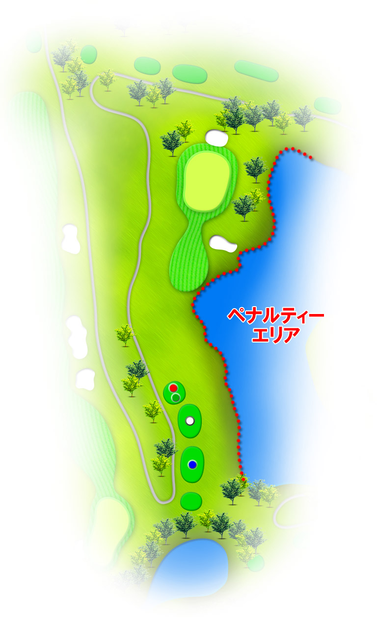 おかだいらゴルフリンクス IN13番ホール コース図