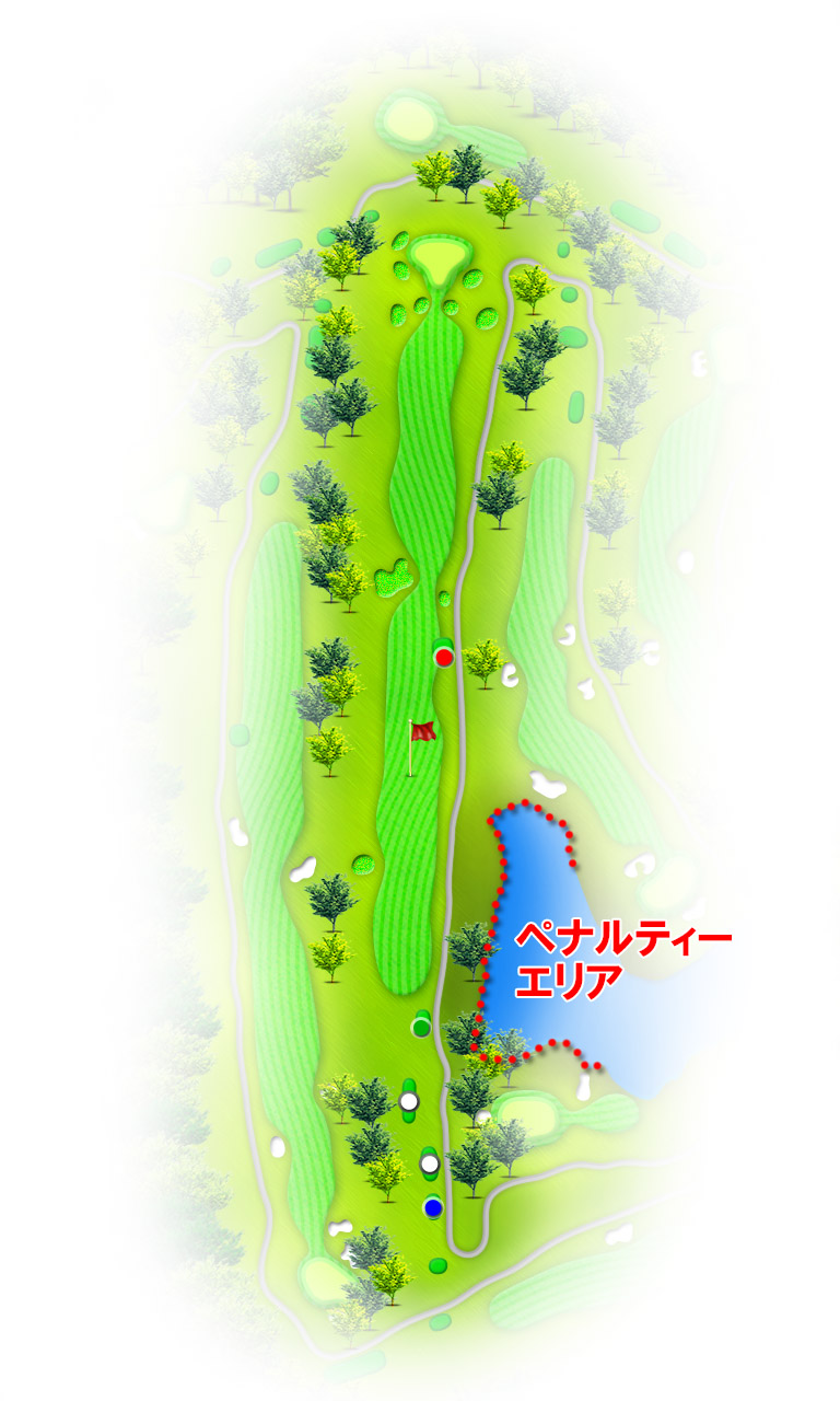 おかだいらゴルフリンクス IN14番ホール コース図