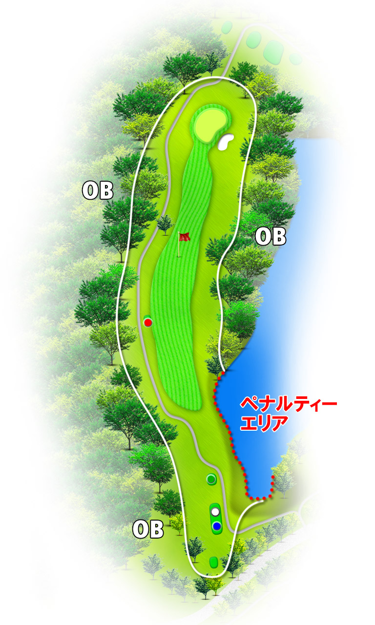 おかだいらゴルフリンクス OUT2番ホール コース図