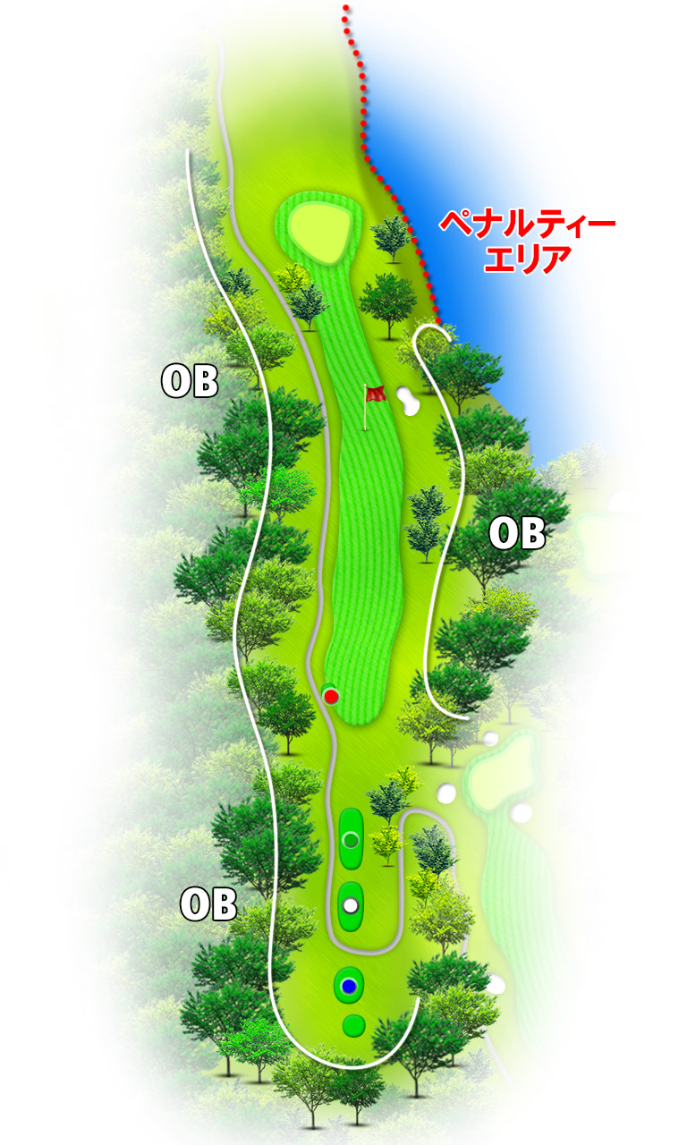 おかだいらゴルフリンクス OUT8番ホール コース図