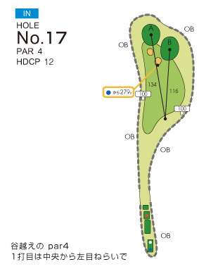 大秦野カントリークラブ IN17番ホール コース図