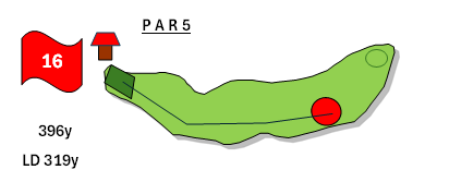 不知火ゴルフ場（福岡県） IN16番ホール コース図