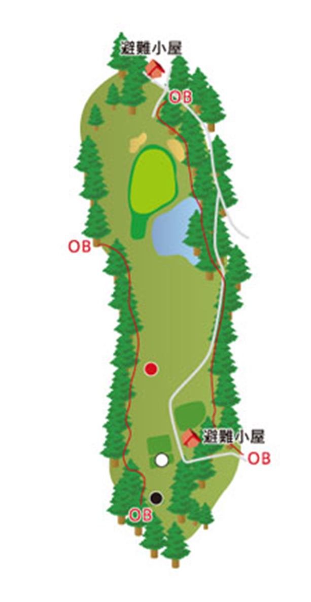 那須国際カントリークラブ IN12番ホール コース図