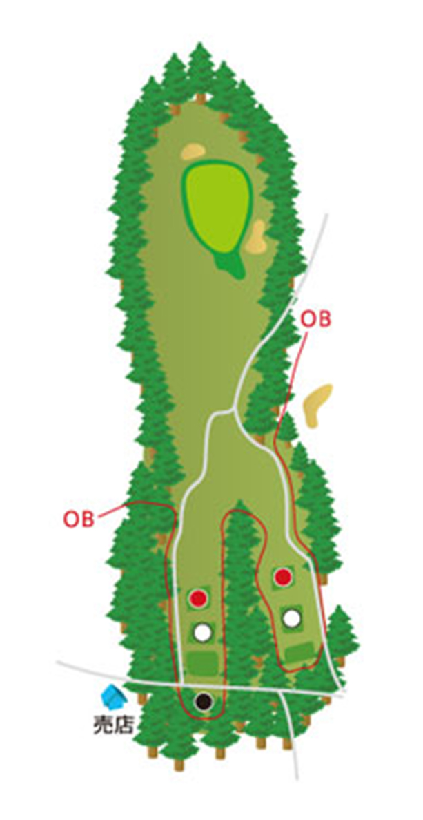 那須国際カントリークラブ OUT3番ホール コース図