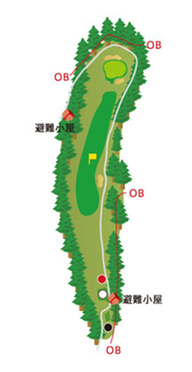 那須国際カントリークラブ OUT4番ホール コース図