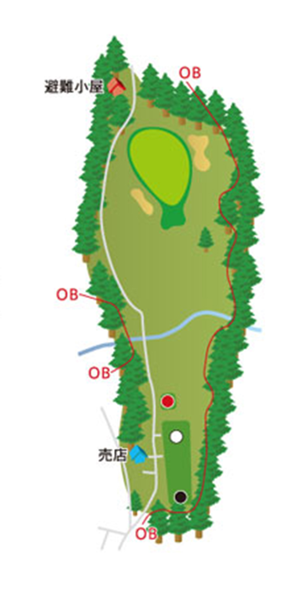 那須国際カントリークラブ OUT6番ホール コース図