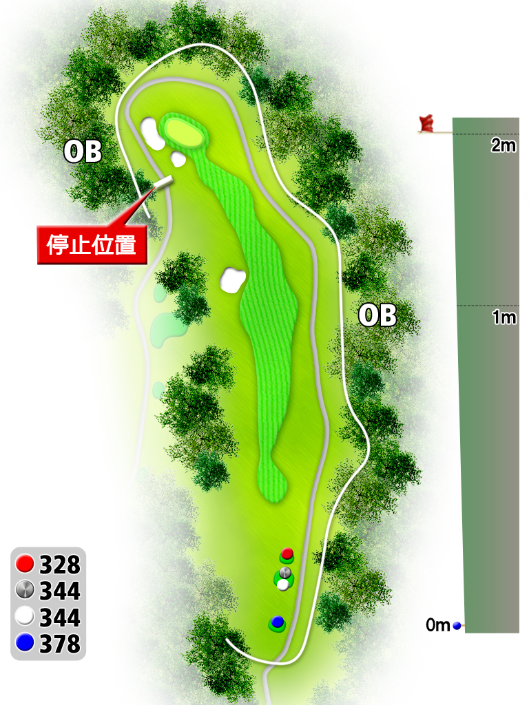 北海道ポロトゴルフクラブ IN11番ホール コース図