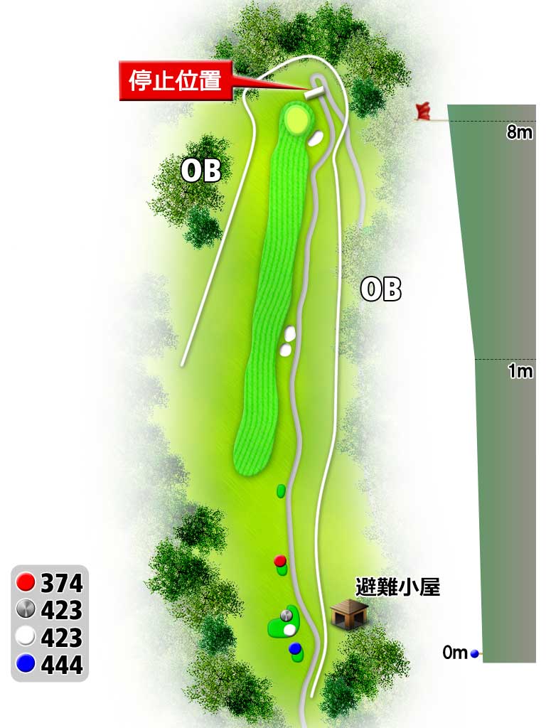 北海道ポロトゴルフクラブ IN12番ホール コース図
