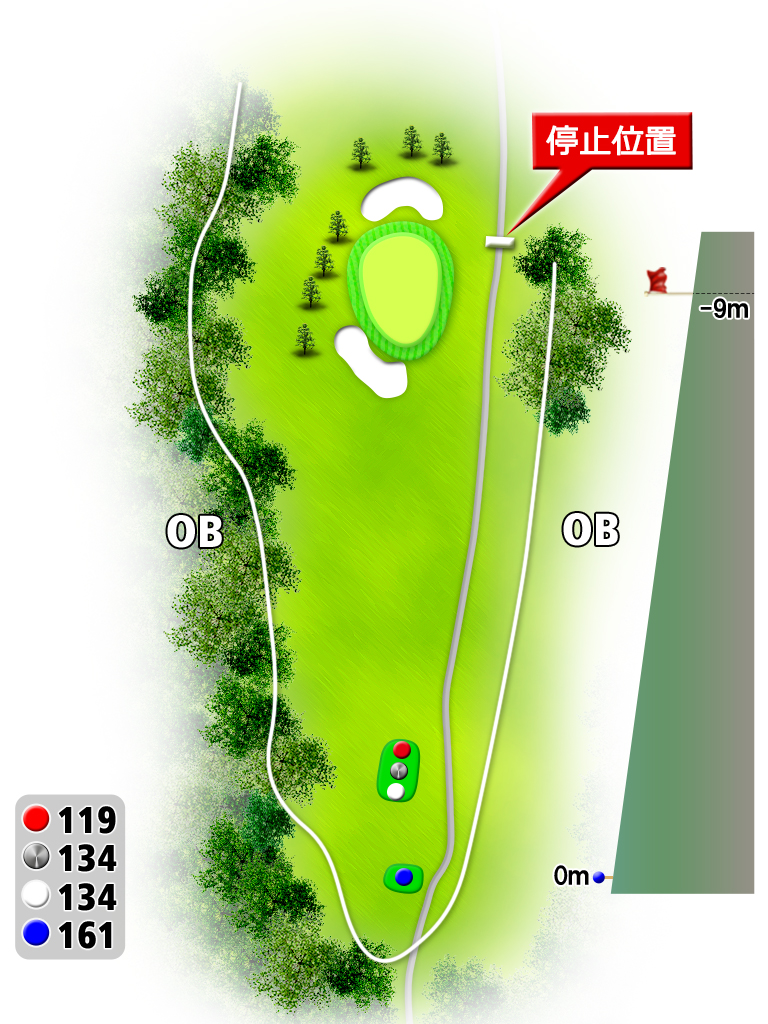 北海道ポロトゴルフクラブ IN13番ホール コース図