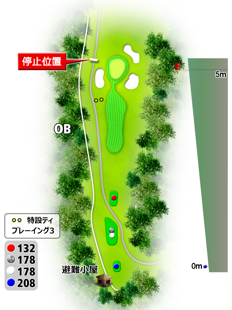 北海道ポロトゴルフクラブ IN17番ホール コース図