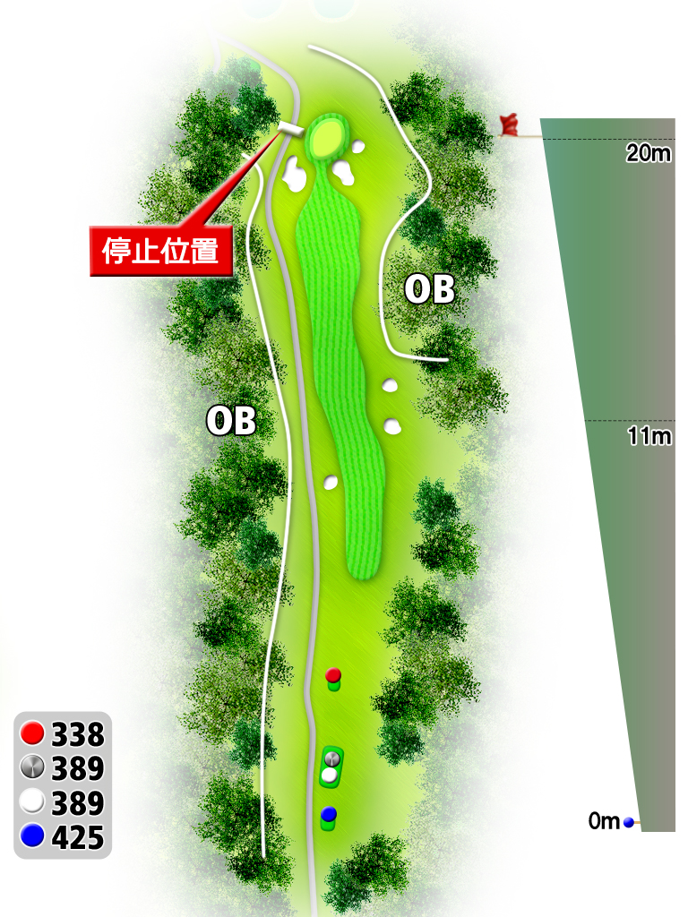 北海道ポロトゴルフクラブ IN18番ホール コース図