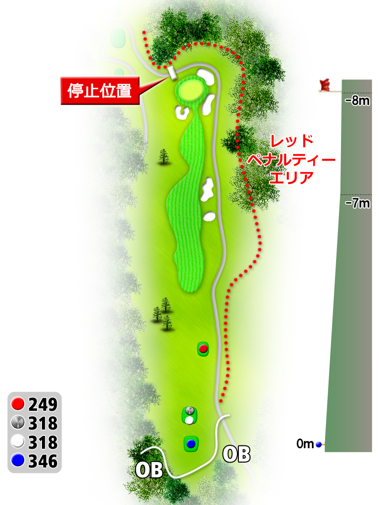 北海道ポロトゴルフクラブ OUT4番ホール コース図