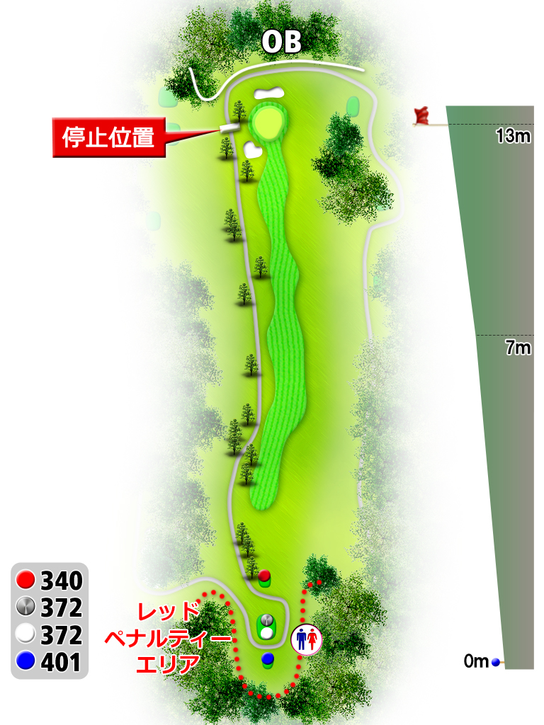 北海道ポロトゴルフクラブ OUT5番ホール コース図