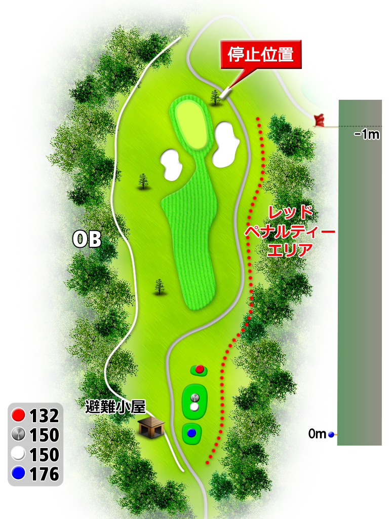 北海道ポロトゴルフクラブ OUT7番ホール コース図