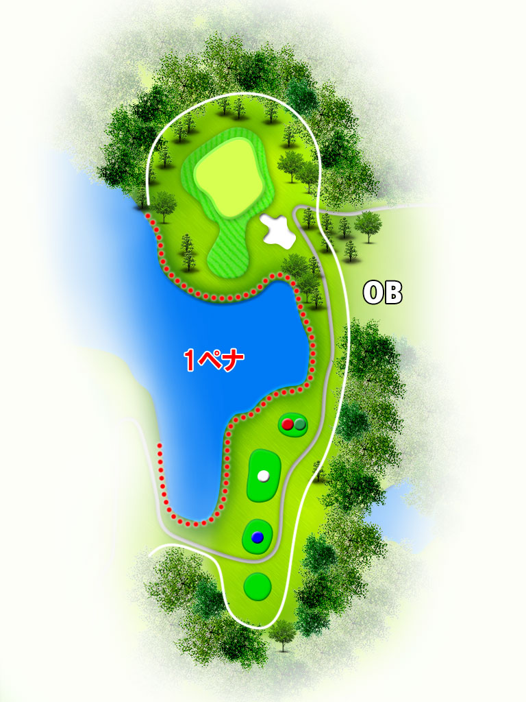 東条パインバレーゴルフクラブ IN17番ホール コース図
