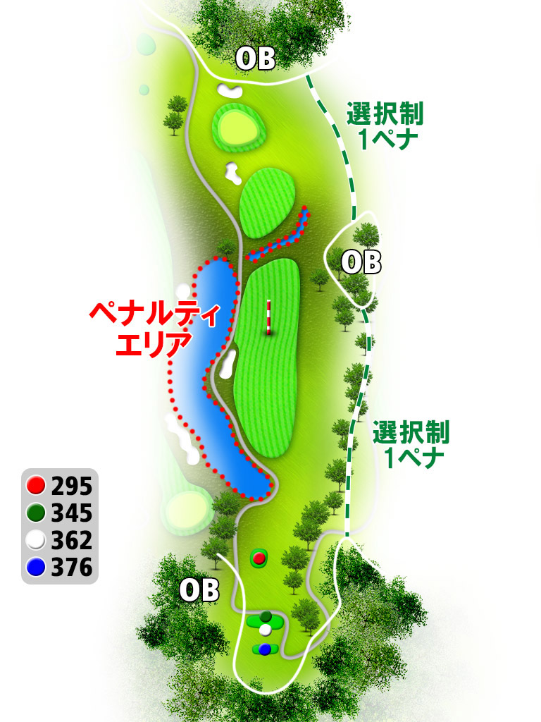 金沢セントラルカントリー倶楽部 OUT2番ホール コース図